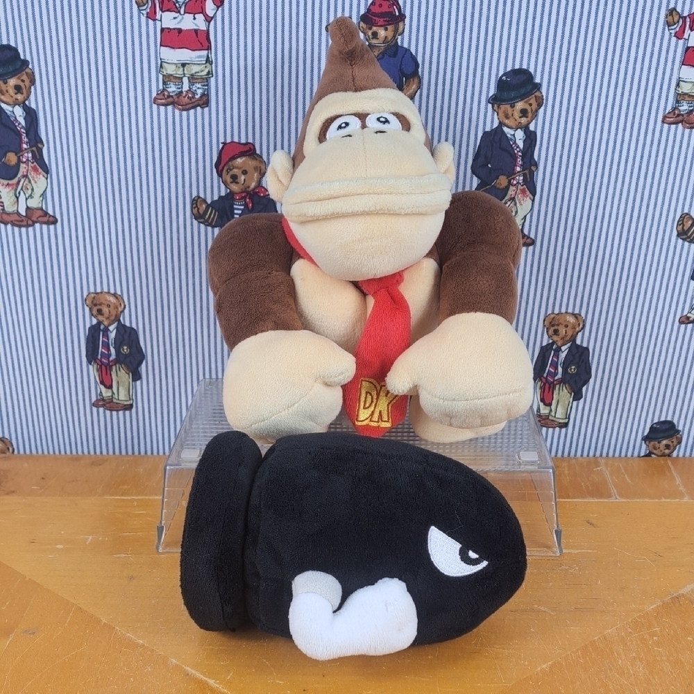 Nintendo plush characters Donkey Kong & Bullet Bill collectable plush toys